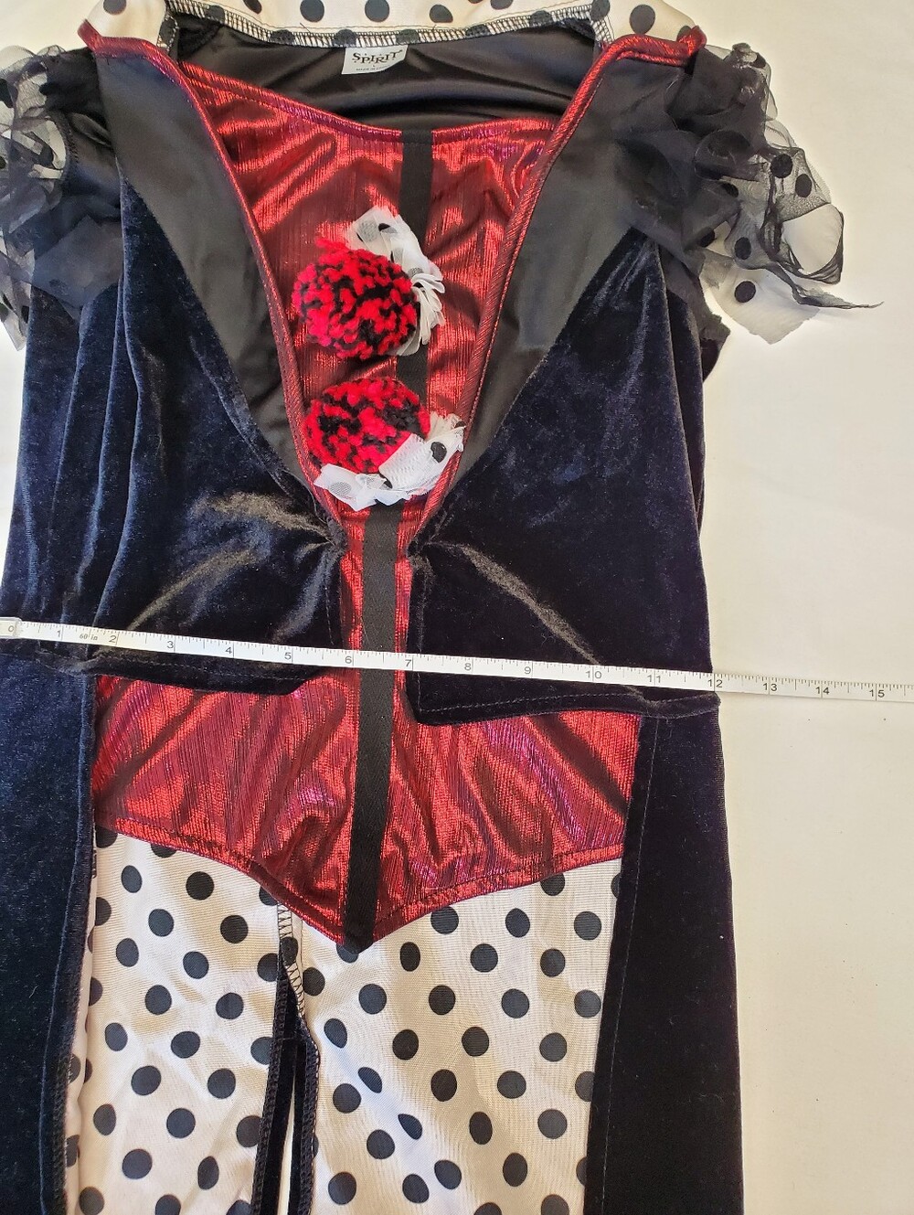 Spirit Halloween Harlequin Jester Costume Girls Sz L 2pc Circus Clown Set - Picture 4 of 9